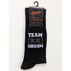 Team Groom Novelty Wedding Black Socks Size 8-12
